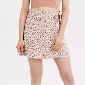 AEO floral wrap skirt